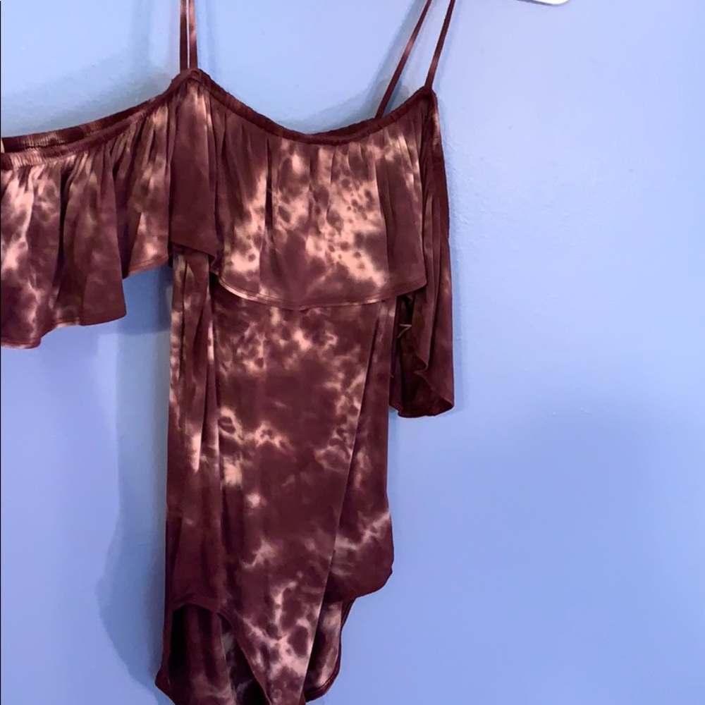 Maroon tie dye body suit